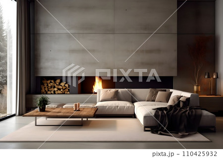 モダンなシンプル　スタイルのインテリアデザイン12　AI生成画像 110425932