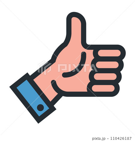 linear like icon. the hand gives a thumbs up. linear like icon. the hand gives a thumbs up. 110426187