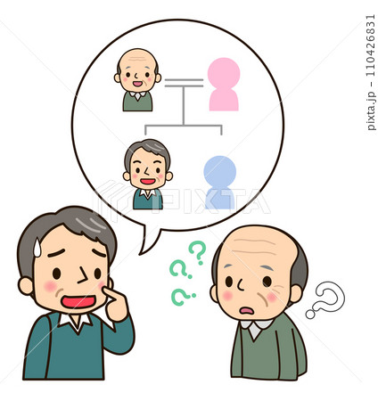 目の前の人が誰かわからない認知症の男性 目の前の人が誰かわからない認知症の男性 110426831