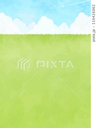 シンプル草原と空の風景イラスト シンプル草原と空の風景イラスト 110426862