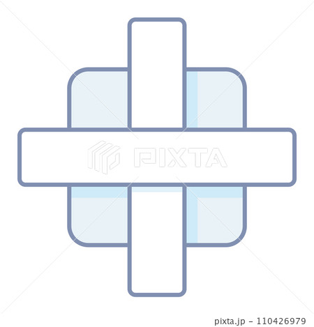 テープで貼られたガーゼのシンプルなイラスト素材 110426979