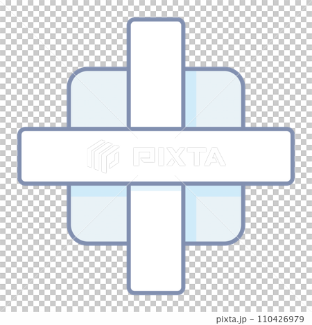 テープで貼られたガーゼのシンプルなイラスト素材 110426979