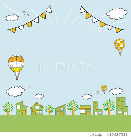 イベント感のある街並みのイラスト 110427581