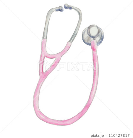 ピンク色の聴診器 ピンク色の聴診器 110427817