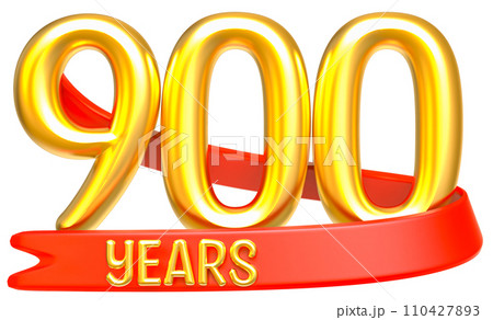 Happy Anniversary Number Years Gold 3D Render 110427893