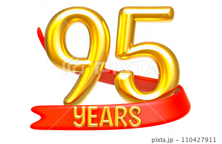 Happy Anniversary Number Years Gold 3D Render 110427911
