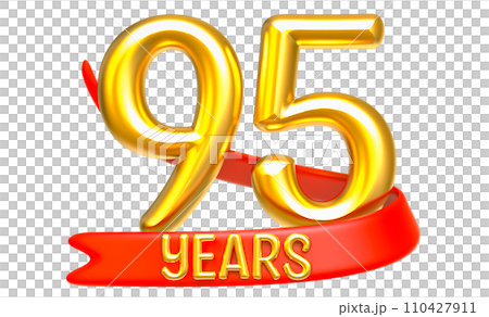 Happy Anniversary Number Years Gold 3D Render 110427911