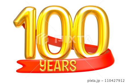 Happy Anniversary Number Years Gold 3D Render 110427912