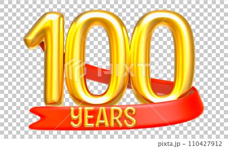 Happy Anniversary Number Years Gold 3D Render 110427912