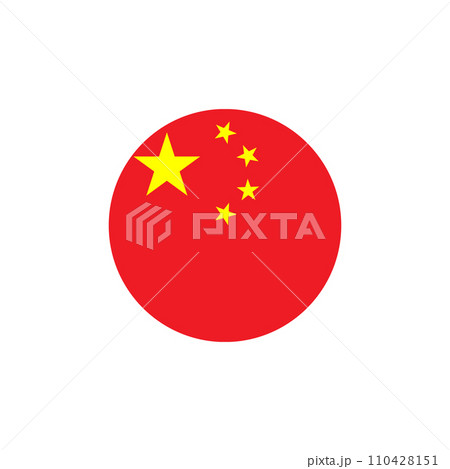 Round China flag emblem badge vector illustration 110428151