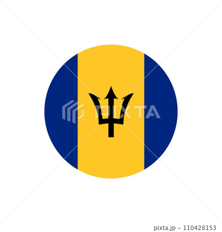 Round Barbados flag emblem badge vector illustration Round Barbados flag emblem badge vector illustration 110428153
