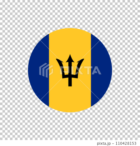 Round Barbados flag emblem badge vector illustration Round Barbados flag emblem badge vector illustration 110428153