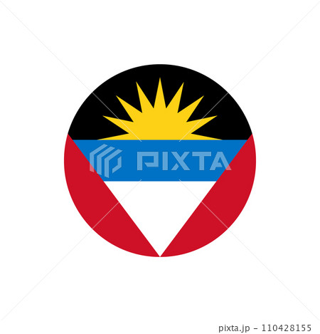Round Antigua and Barbuda flag emblem badge vector illustration Round Antigua and Barbuda flag emblem badge vector illustration 110428155