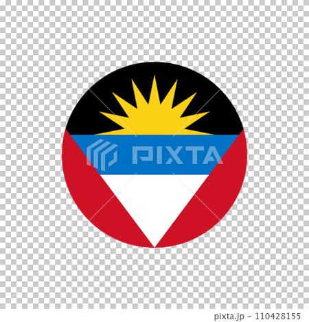 Round Antigua and Barbuda flag emblem badge vector illustration Round Antigua and Barbuda flag emblem badge vector illustration 110428155