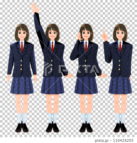 Collection of female student poses 110428205