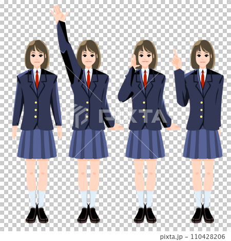 Collection of female student poses 110428206