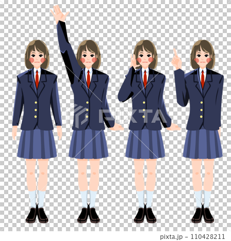 Collection of female student poses 110428211