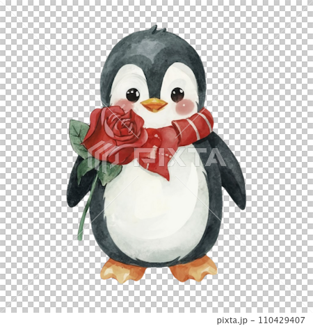 Cute Penguin Valentines Day 110429407