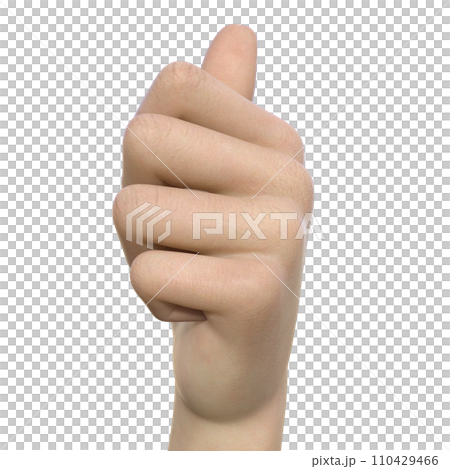 從正面看到豎起大拇指的手勢的 3D 插圖 110429466