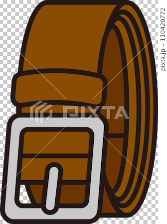 茶色の革ベルト縦置きのイラスト 110429772