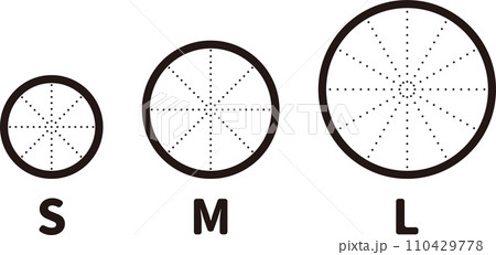 ピザのサイズのアイコン3種類セット 110429778