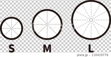 ピザのサイズのアイコン3種類セット 110429778