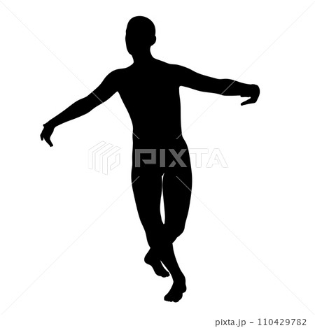 ポーズをとる男性のシルエット 110429782