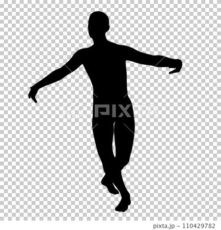 一個男人擺姿勢的剪影 一個男人擺姿勢的剪影 110429782