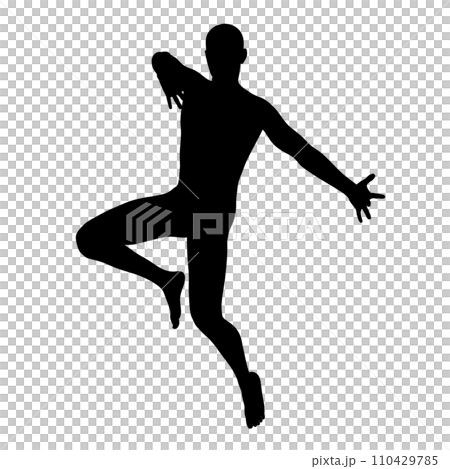 一個男人擺姿勢的剪影 110429785