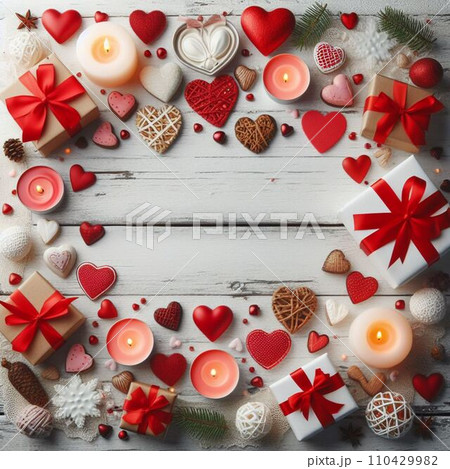 red heart on wooden background red heart on wooden background 110429982