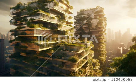 未来都市・都市緑化・自然共生・エコフレンドリーな家・外観・緑の家 未来都市・都市緑化・自然共生・エコフレンドリーな家・外観・緑の家 110430068