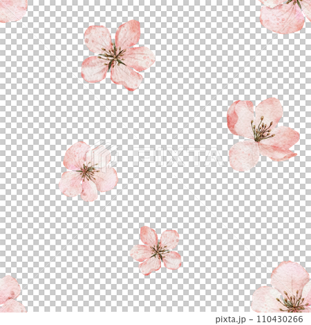 Seamless pattern with blooming cherry blossom, flowering sakura, spring apple. Floral watercolor background. Perfect for design templates, wallpaper, wrapping, fabric and textile Seamless pattern with blooming cherry blossom, flowering sakura, spring apple. Floral watercolor background. Perfect for design templates, wallpaper, wrapping, fabric and textile 110430266