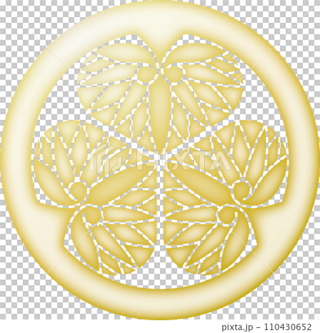 Family crest: three hollyhocks in a circle [gold] 110430652