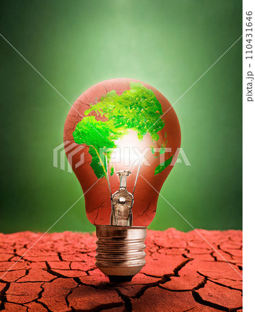 環境破壊をイメージする電球 AI画像 AI生成画像 110431646