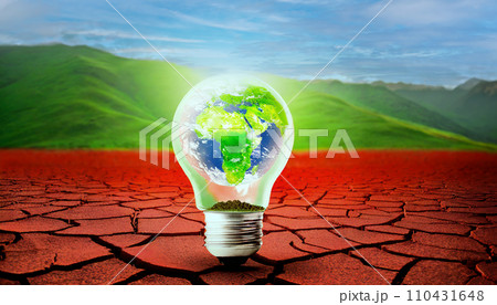 環境破壊をイメージする電球 AI画像 AI生成画像 110431648