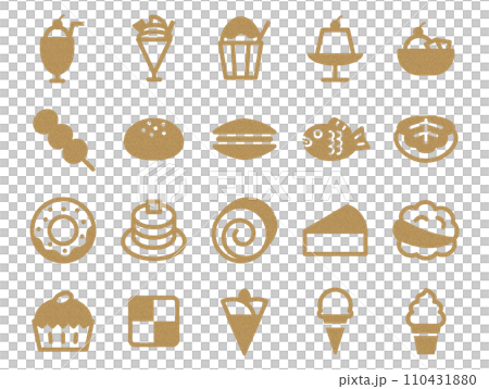 Sweets icon set_cork pattern 110431880