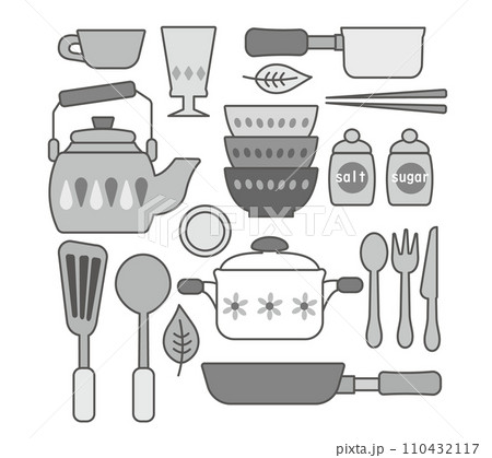 キッチンツールのシンプルなアイコン 110432117