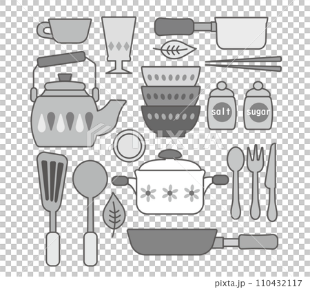 キッチンツールのシンプルなアイコン 110432117