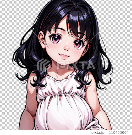 Illustration of a girl around 5 years old 110433004