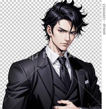 一位穿著西裝、表情嚴肅的商人的插圖 110433013