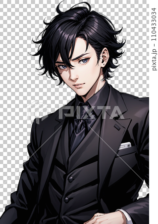 穿著黑色西裝的男人的插圖 110433034