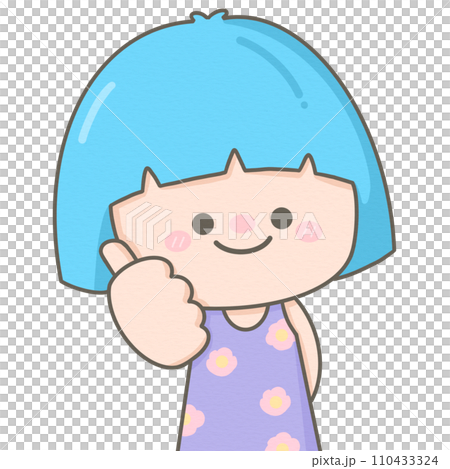 Cute kid little girl giving thumbs up Cute kid little girl giving thumbs up 110433324