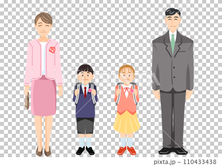 家族で門出を祝う記念写真 110433438