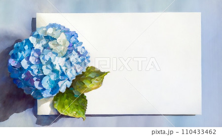 青い紫陽花のメッセージカード（AI生成） 110433462