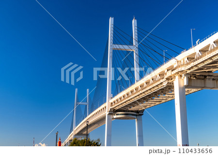 《神奈川県》横浜ベイブリッジ・朝の風景 110433656