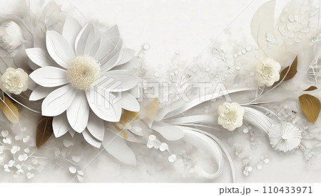 白い花　AI生成画像 110433971