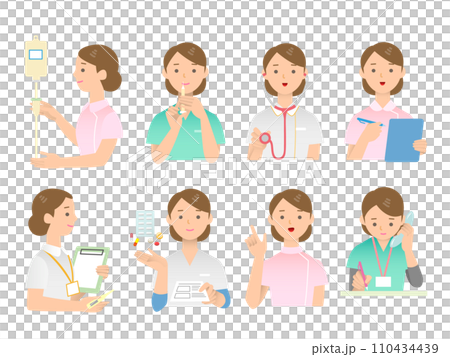 Set of female medical workers Set of female medical workers 110434439