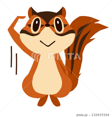 手描きのかわいいシマリスキャラクター4 (了解敬礼ポーズ) 手描きのかわいいシマリスキャラクター4 (了解敬礼ポーズ) 110435504