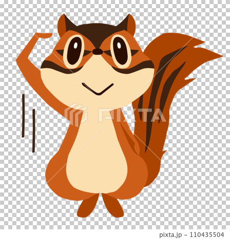 手描きのかわいいシマリスキャラクター4 (了解敬礼ポーズ) 手描きのかわいいシマリスキャラクター4 (了解敬礼ポーズ) 110435504