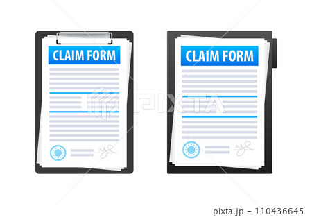 Insurance Claim Form on Clipboard Vector Illustration for Documentation and Filing Concept 110436645